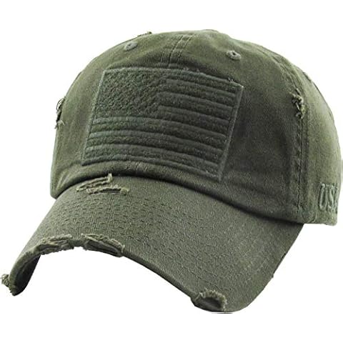 KBETHOS KBVT-209 OLV Tactical Operator with USA Flag Patch US Army Military Baseball Cap Adjustable Cover