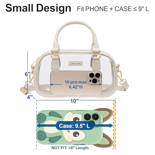 Image of PACKISM Clear Bag for Stadium Events - Small Clear Purse Crossbody Bag | Adjustable Wide Strap, 2 Easy Access Pockets, Thick 0.5mm PVC, for Sports Game Day Concerts Festival, Women Clear Stadium Bag