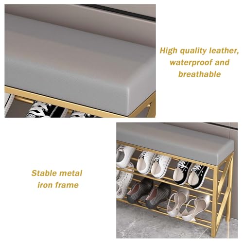 Solution de rangement peu encombrante : banc chaussures métal