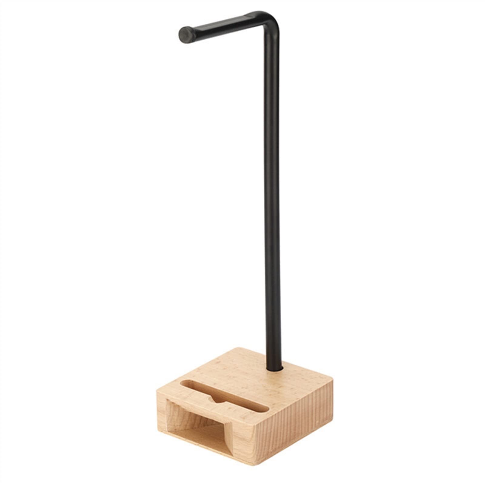 shangguanyun456 Headphone Stand Wood Headphone Stand, Desktop Headset Holder - Desk Earphone for Headsets Gaming Headphones Music Metal+Beech