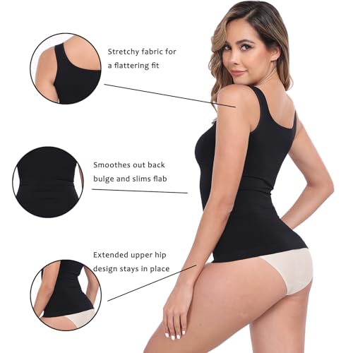 Image of YIOIOIO Womens Shapewear Tank Top Square Neck Tummy Control Compression