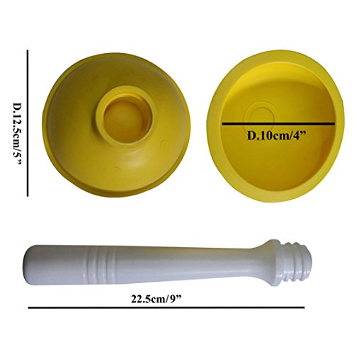 Coralpearl Pömpel Saugglocke Klein, Abfluss Kolben, WC Stößel Pumpe Sauger Stampfer Reiniger für Bad Toilette, Küche Waschbecken, Dusche Klempner Abflussreiniger Verstopfen Entferner Werkzeug, Gelb