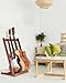 Musbeat Multi Guitar Stand, Black Walnut Wood Multiple Guitar Rack for 3 Acoustic, 5 Electric or 5 Bass, Hardwood Instrument Rack for Men, Wooden Floor Acoustic Stand for Home Decor, Studio Display