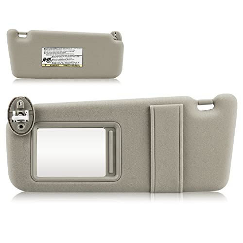 Sun Visor with Light for 2009-2016 Toyota Venza with Sunroof, Left Driver Side Beige Sunvisor Replacement 74320-0T021-A1