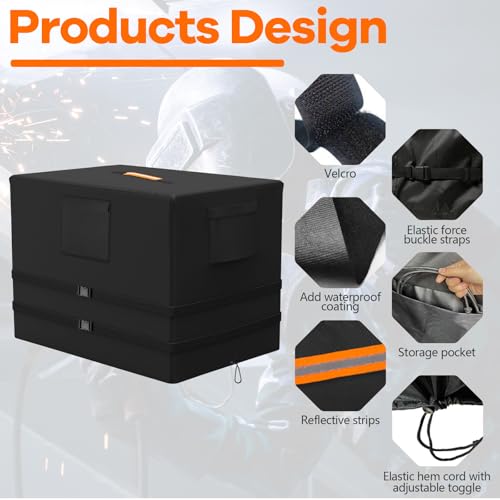 Cubierta de soldadora para motor 230/265/325/225 impermeable de 63x28x37 pulgadas 8