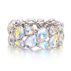 Iridescent Clear AB Silver-Tone