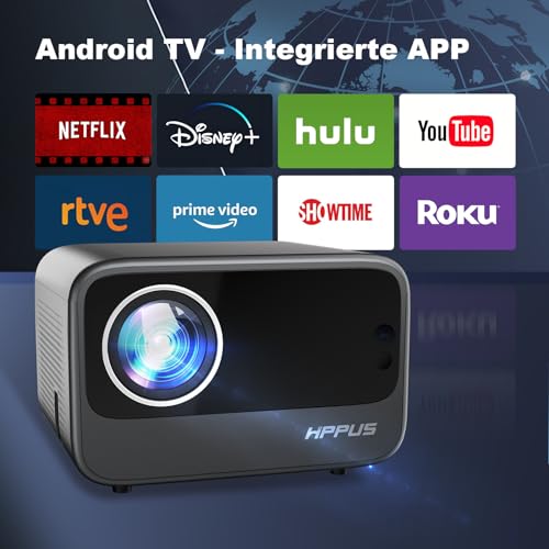 【Elektrische focus/trapeziumcorrectie】 Hipppus Mini Smart Beamer 4K Android projector 1080p Full HD thuisbioscoop WiFi 6 Bluetooth video minibeamer mobiele telefoon compatibel met smartphone/Fire - Image 3