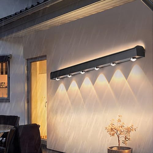 Luminaire mural moderne LED pour terrasse et jardin avec éclairage chaleureux up down