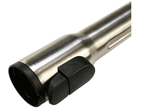 Varinha telescópica Miele de 35 mm cromada metálica não elétrica. Comprimento total quando estendido