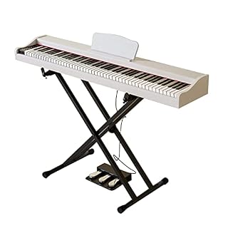 Piano numérique 88 touches avec support Triple pédale Touches sensibles au toucher Clavier électronique portable Support de piano Bluetooth MIDI for débutants Adultes Enfants (Color : White) - Les Beatles, Paul McCartney, John Lennon, RIngo Starr, George Harrison