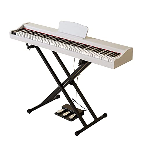 Piano numérique 88 touches avec support Triple pédale Touches sensibles au toucher Clavier électronique portable Support de piano Bluetooth MIDI for débutants Adultes Enfants (Color : White) - Les Beatles, Paul McCartney, John Lennon, RIngo Starr, George Harrison Piano numérique 88 touches avec support Triple pédale Touches sensibles au toucher Clavier électronique portable Support de piano Bluetooth MIDI for débutants Adultes Enfants (Color : White)