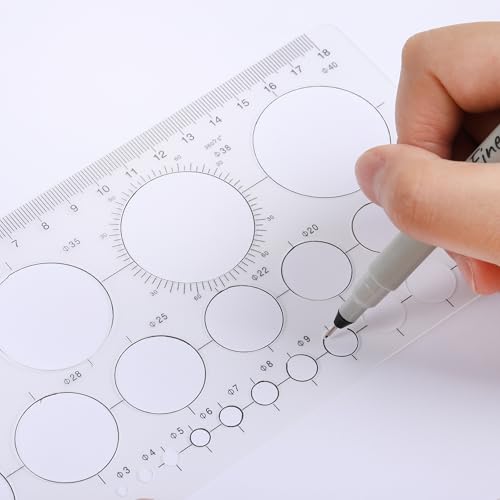 Image of Mr. Pen- Circle Template, 2 pcs, Circle Template for Drawing Stencils, Shape Stencils, Geometric Stencils, Drawing Templates Stencils, Drafting Supplies