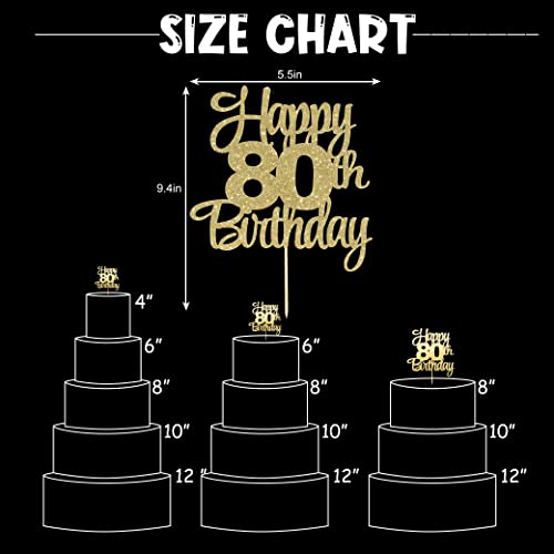 Happy 80Th Birthday Cake Topper - 80Th Anniversary Cake Topper,Happy 80Th Birthday Cake Topper,80 Cake Topper Gold,80Th Birthday Cake Topper,80Th Anniversary Cake Topper Gold Party Decorations #TOP1
