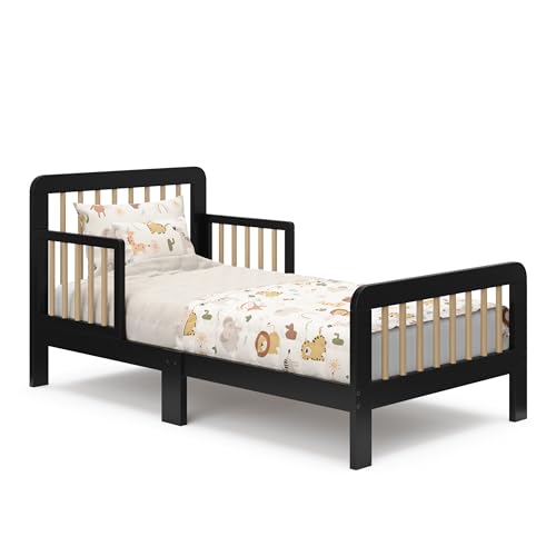 Image of Storkcraft Pasadena Toddler Bed, Black with Driftwood