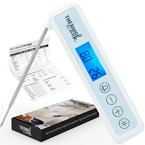 Digital Meat Thermometer For Cooking Instant Accurate Read Food Thermometer For Bbq Grill Smoker Oil Fry Candy - White #TOP16