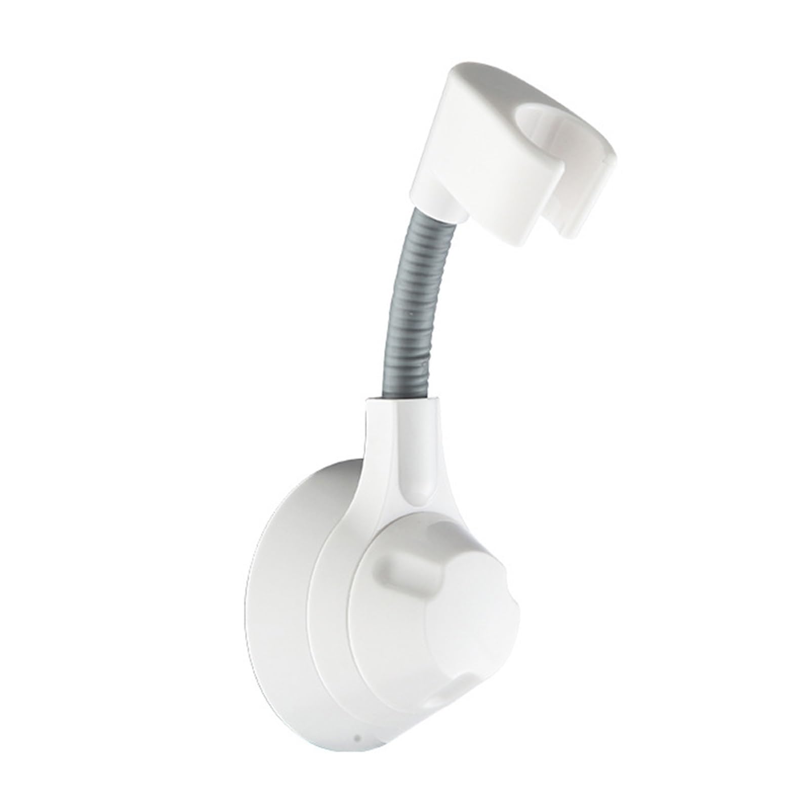 Msfhtgf White Shower Head Bracket， Shower Holder Adjustable Nozzle Handheld Punch-Free