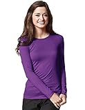 WonderWink Women's Scrubs Silky Long-Sleeve T-Shirt, Electric Violet, X-Large
