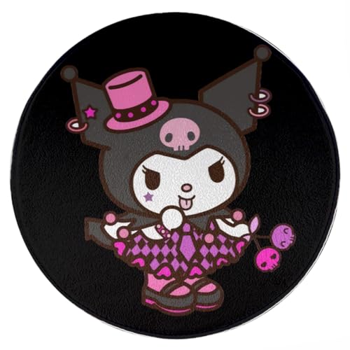 クロミ ちゃん カーペット 円形 フランネルフロアマット フランネル 絨毯 ラグ ルームカーペット ラグカー プレイ ベッドサイド フロア 絨毯 じゅうたん 洗える オールシーズン ホール