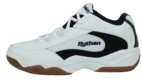 Python Wide (EE) Width Indoor Mid Racquetball (Squash, Indoor Pickleball, Badminton, Volleyball) Shoe (White and Black Colors Available)2