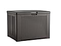 Rubbermaid Medium Resin Outdoor Storage Deck Box (74 Gal) Weather Resistant Brown Deck Organization for Home/Backyard/Pool Chemicals/Toys/Garden Tools/Porch/Patio Cushions