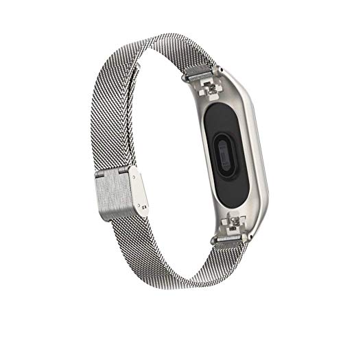 Pulseira aço metal prata para mi band 3