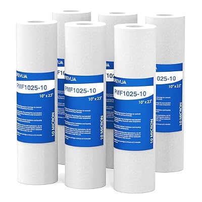 Purevua 10 Micron 10" x 2.5" Sediment Filter, Whole House Water Filter Cartridge Replacement for Any 10 inch RO Unit, Compatible with Culligan P5, GE FXUSC, WFPFC5002, AP110, WHKF-GD05, Pack of 6