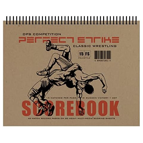Perfect Strike Wrestling SCOREBOOK with Rules and Scoring Instructions : Heavy Duty. Great for Meets and tournaments. (1) Cover