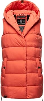 Navahoo Warm gewatteerd wintervest voor dames, lang, met capuchon