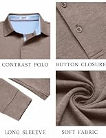 COOFANDY Mens Long Sleeve Polo Shirt Classic Casual Collared Polo Tee Shirt — image 6