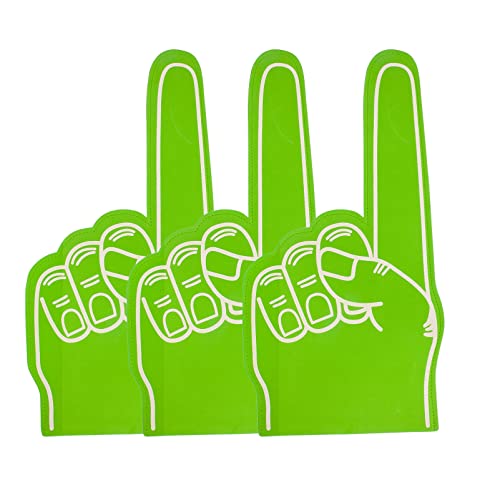 Homoyoyo 3PCS Foam Finger Cartoon Giant Cheering No. 1 Foam Finger for Sports Event Games Celebration Soccer Cheerleading Cheer Props(Light Green)