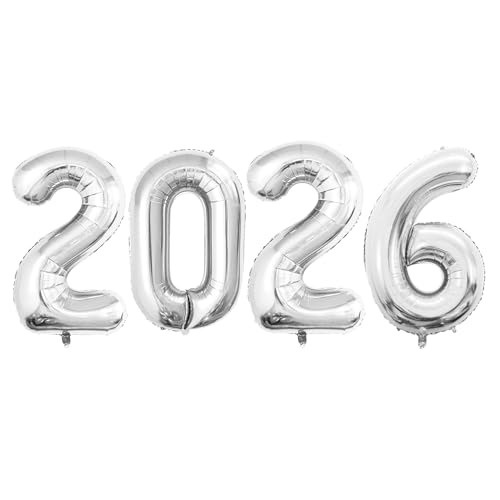 GOER 42 Inch 2026 Silver Foil Number Balloons for...