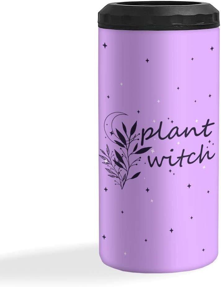Plant Witch Insulated Slim Can Cooler - Magic Can Cooler - Floral Insulated Slim Can Cooler