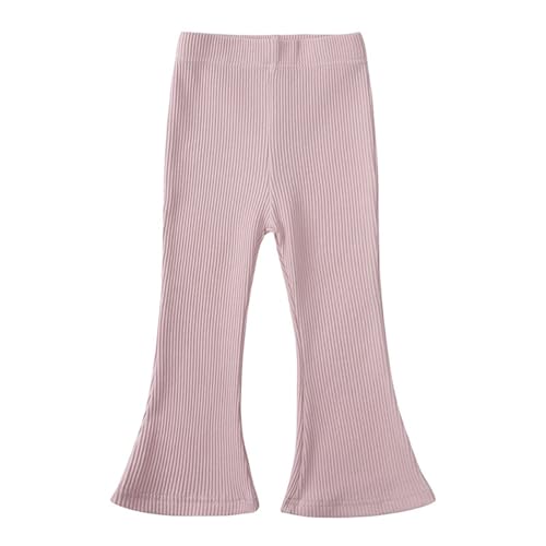 Moonker Kids Girls Baggy Wide Bell-Bottom Pants Lightweight Striped Elastic Waist Flared Trousers Summer Sweet