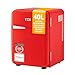 Produktbild TZS First Austria - Retro Mini Kühlschrank 40L lautlos - Kleiner Minikühlschrank im Vintage-Design mit Innenbeleuchtung & 2 Türfächern - Minibar für Camping, Büro, Schlafzimmer & Hotel - rot