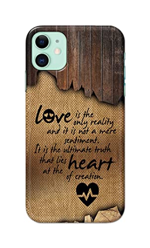 Image of PRINTFIDAA Love is The Only Reality and It is Not Mere Sentiment Printed Designer Hard Case for Apple iPhone 11 (6.1 inch), A2221, A2111 Back Cover -(e) RPM1010