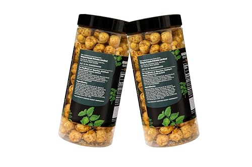 Image of H O M House Of Makhana 130g Pudina Masala Gourmet Makhana Jar Roasted in Olive Oil, Flavored Makhana Pack of 2 (65gX2)