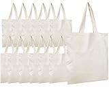 Simpli-Magic Canvas Tote Bags, 11' x 13', Pack of 15, Natural