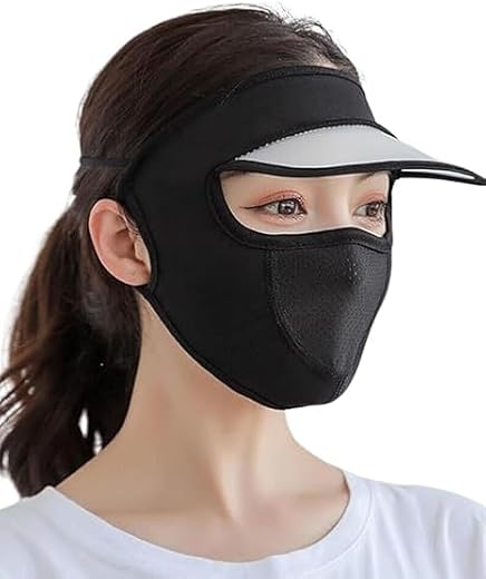 Jazelora Face Cover Sun Hat Women Face Mask with Hat Brim for Climbing Outdoor Travel(Multicolor)