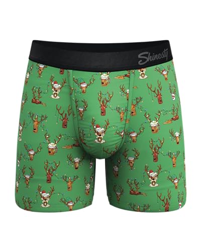 Shinesty Hammock Support Pouch Underwear for Men | Big And Tall Underwear for Men Flyless | US 3X Reindeer