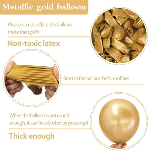 Image of Gold Balloons Different Size 18 12 10 5in Chrome Metallic Gold Balloon Garland Arch Kit Glue Point Curlling Ribbon Strip Tying Tool For Birthday Baby Shower Wedding Graduation Party Decoration