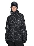 PONTAPES(ポンタぺス) スノボウェア メンズ レディース ジャケット 単品 XS-XXL 耐水圧10,000mm POJ-300M/301M クラックブラック XSサイズ スノーウェア スノーボードウェア スキーウェア ウエア
