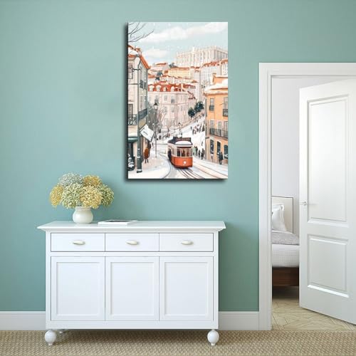 Poster de Lisbonne tram de Lisbonne impression sur toile déco murale 40x60 - 4