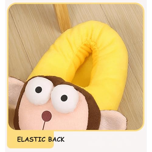 Monkey Slippers Women Funny Plush Cartoon Animal Slides Cute Kawaii Cozy Closed Back House Shoes4