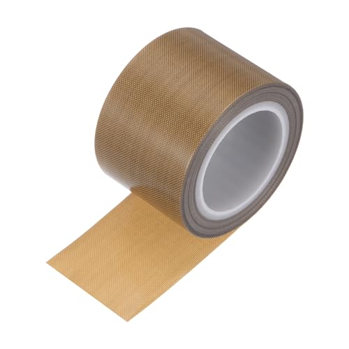 Image of HARFINGTON Fabric PTFE Tape Roll, 1.4 inch x 16ft High Temperature PTFE Adhesive Tape 0.18mm Thickness for Vacuum Sealer Machine Hand Sealers, Brown