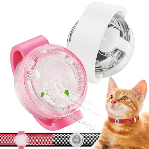 PROFAVO Cat Pheromone Calming Diffuser 2-Pack, Naturally Reduces Anxiety and Stress, Fits Pet Collars, Relieves Aggression and Tension(Pheromones and Refills not Included) (Pink+White)