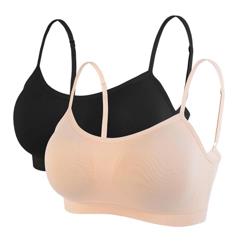 Litthing Damen-Sport-BH Nahtlos Komfort-BHS Gepolsterte Damen-Oberteile Verstellbarer Träger Bralettes Weste-Stil Athletisches kabelloses Wickel-Brust-Crop-Top für Yoga Fitness Training