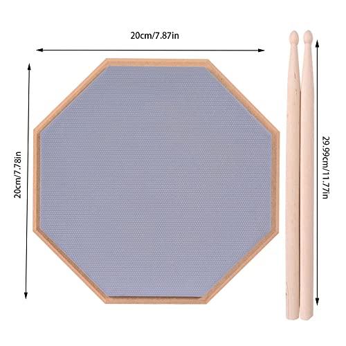 8 Zoll Drum Pad ÜBungspad Schlagzeug, Drum Pad ÜBen, Bungspad Schlagzeug, Drum Practice Pad, 2 Seitig Leises ÜBungspad, Mit Massivholz Drumsticks, Für Übe Das Trommeln, Grau - Image 4