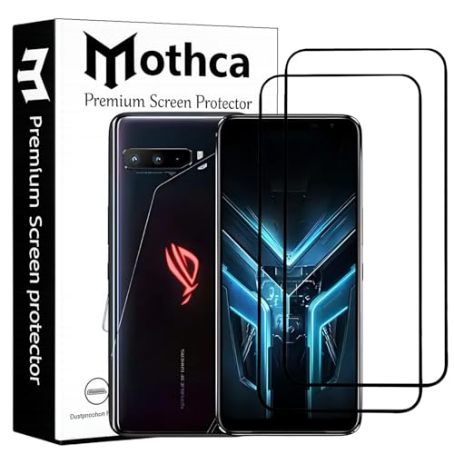 Image of Mothca Military-Grade Tempered Glass Screen Protector Compatible for Asus ROG Phone 3 with Edge to Edge Coverage - Case Friendly, Anti-Scratch & Bubble-Free Installation Kit (Pack of 2)