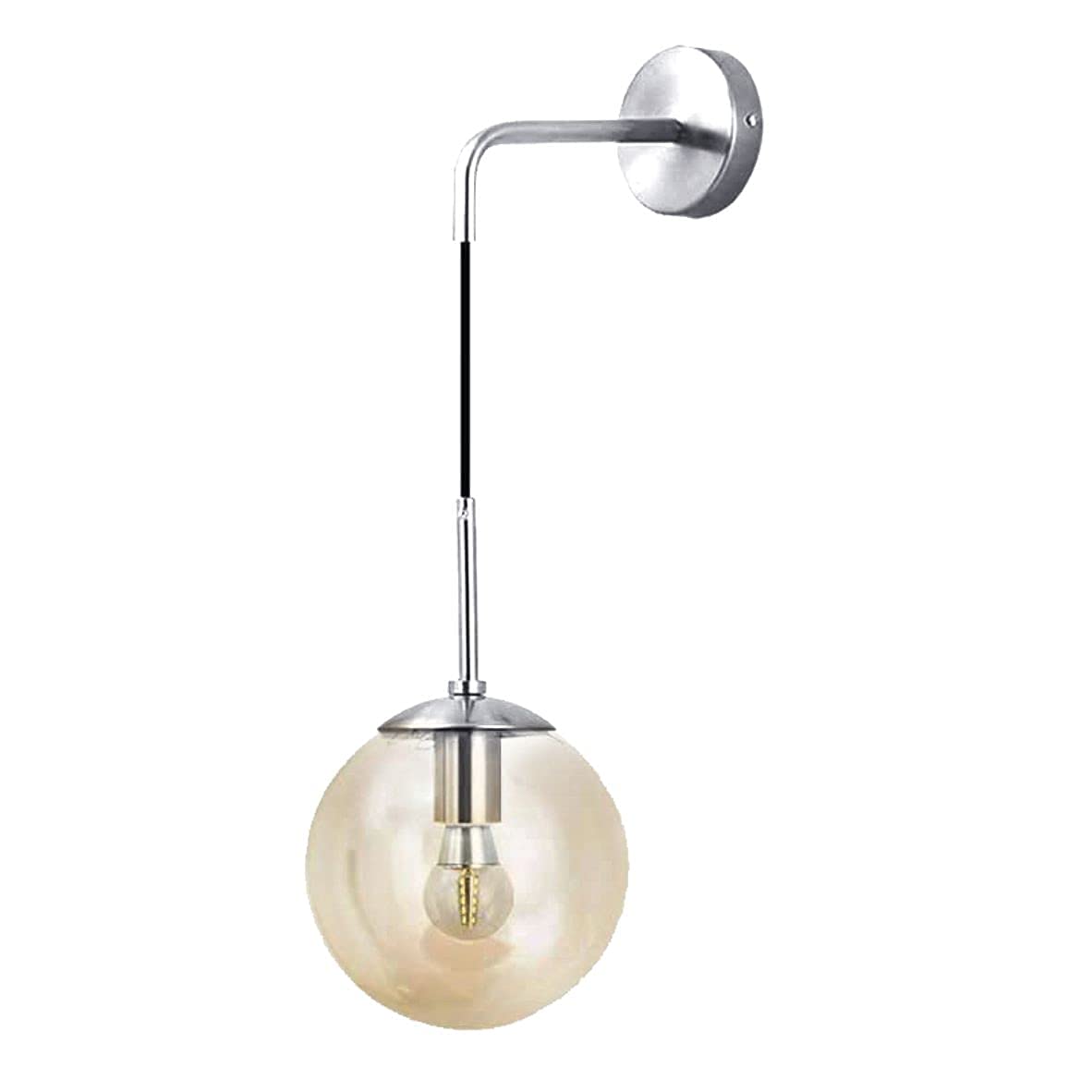 HXYSXHJUO Mid Century Modern Wall Lamp Minimalist Adjustable Bedside Fitting Ball Glass Fixture Reading