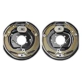 VEVOR Electric Trailer Brake Assembly, 12' x 2', 1 Pair Self-Adjusting Electric Brakes Kit for 7000 lbs Axle, 5-Hole Mounting, Backing Plates for Braking System Part Replacement (1 Right + 1 Left)